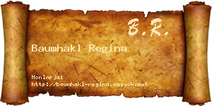 Baumhakl Regina névjegykártya